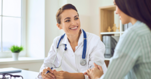 Doctor talking to patient