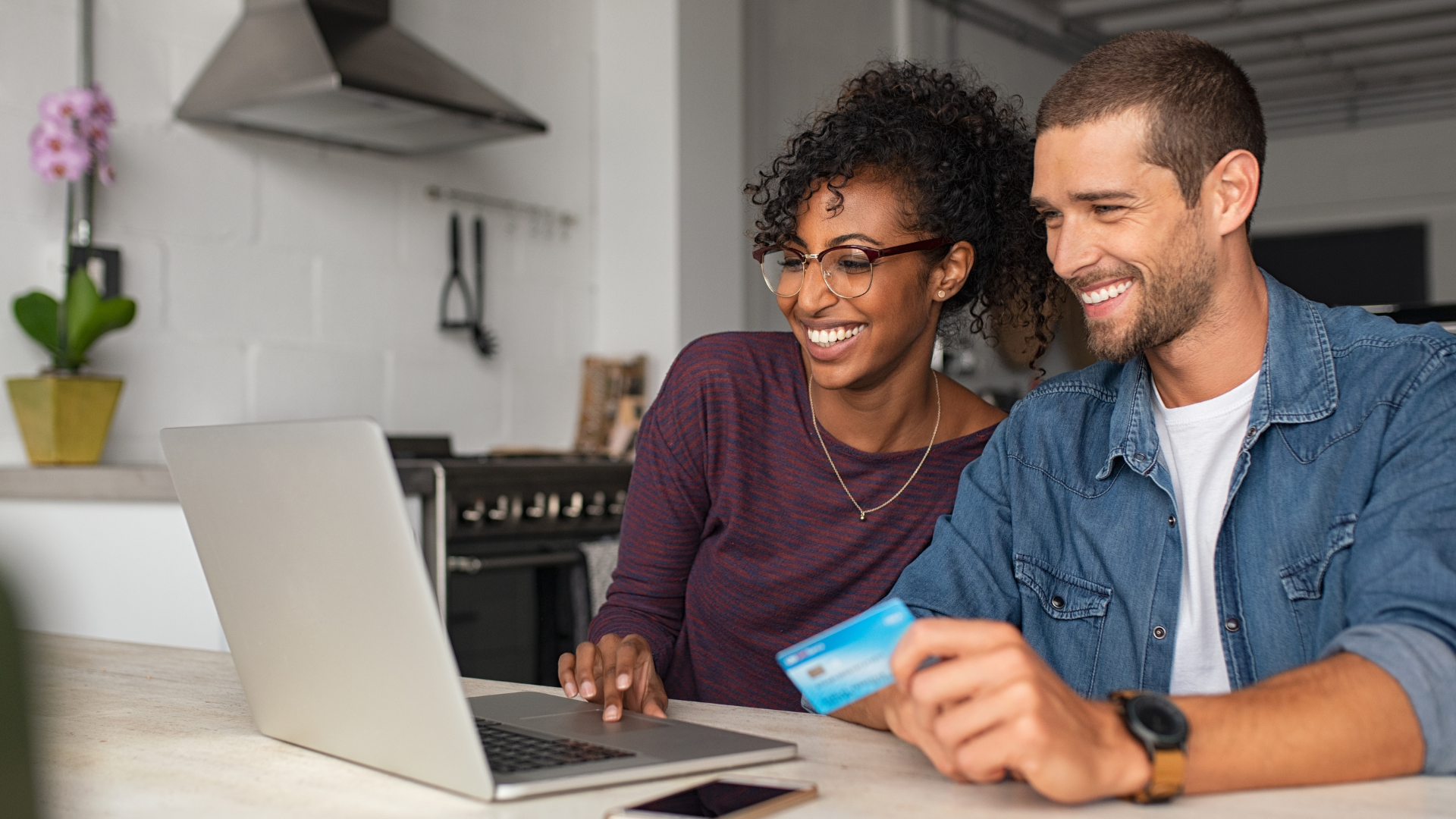 Couple making an online payment on a payment portal