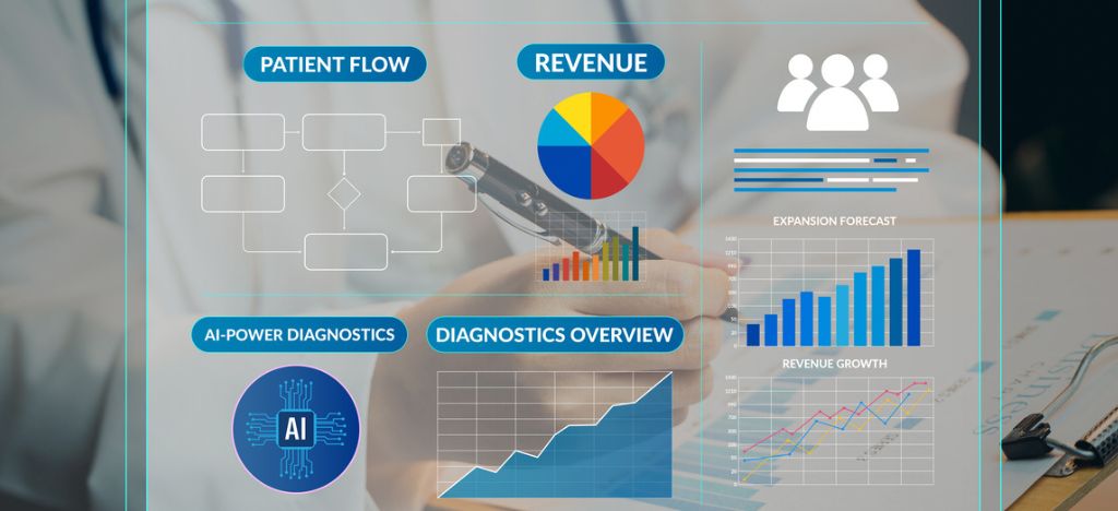 Healthcare Revenue Cycle Management Companies: Hospital management dashboard with patient workflow and revenue.