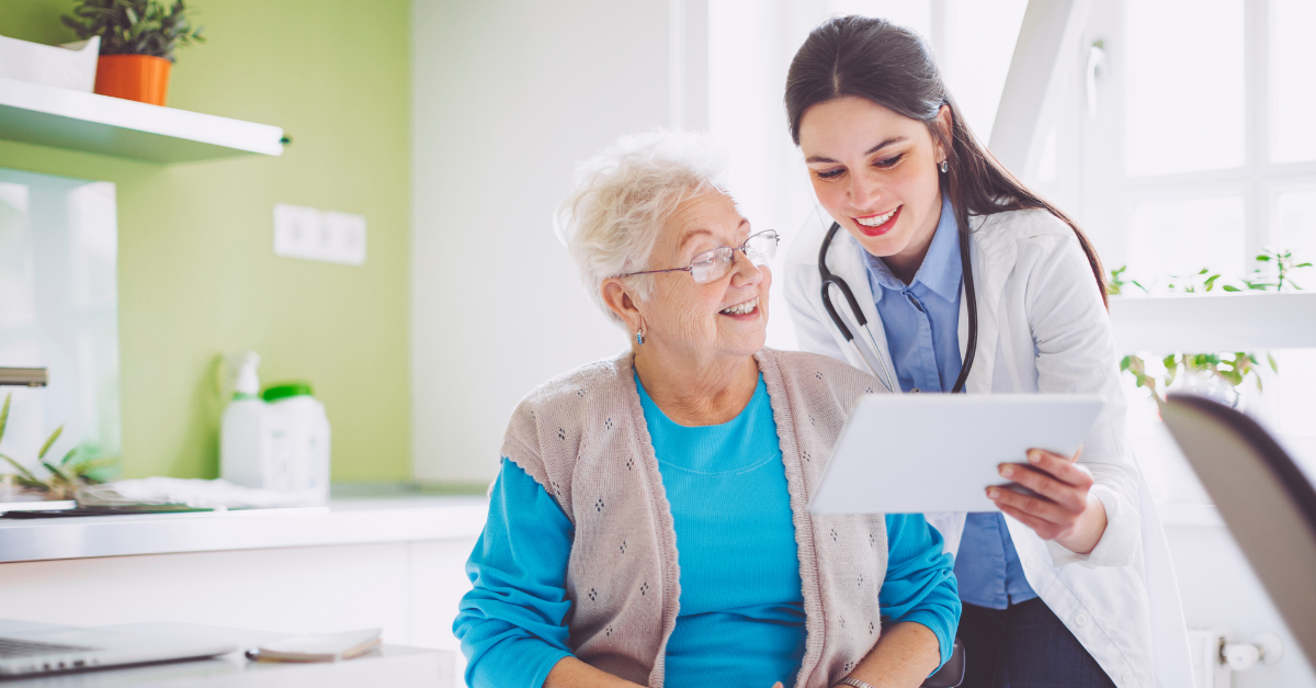 Doctor showing patient financing options since their deductible has rest