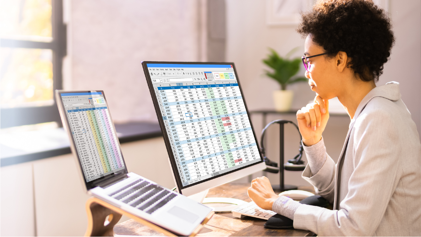 Woman looking at medical billing software