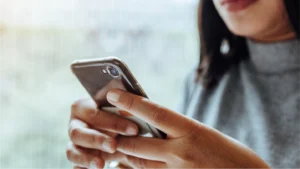 Woman looking at phone