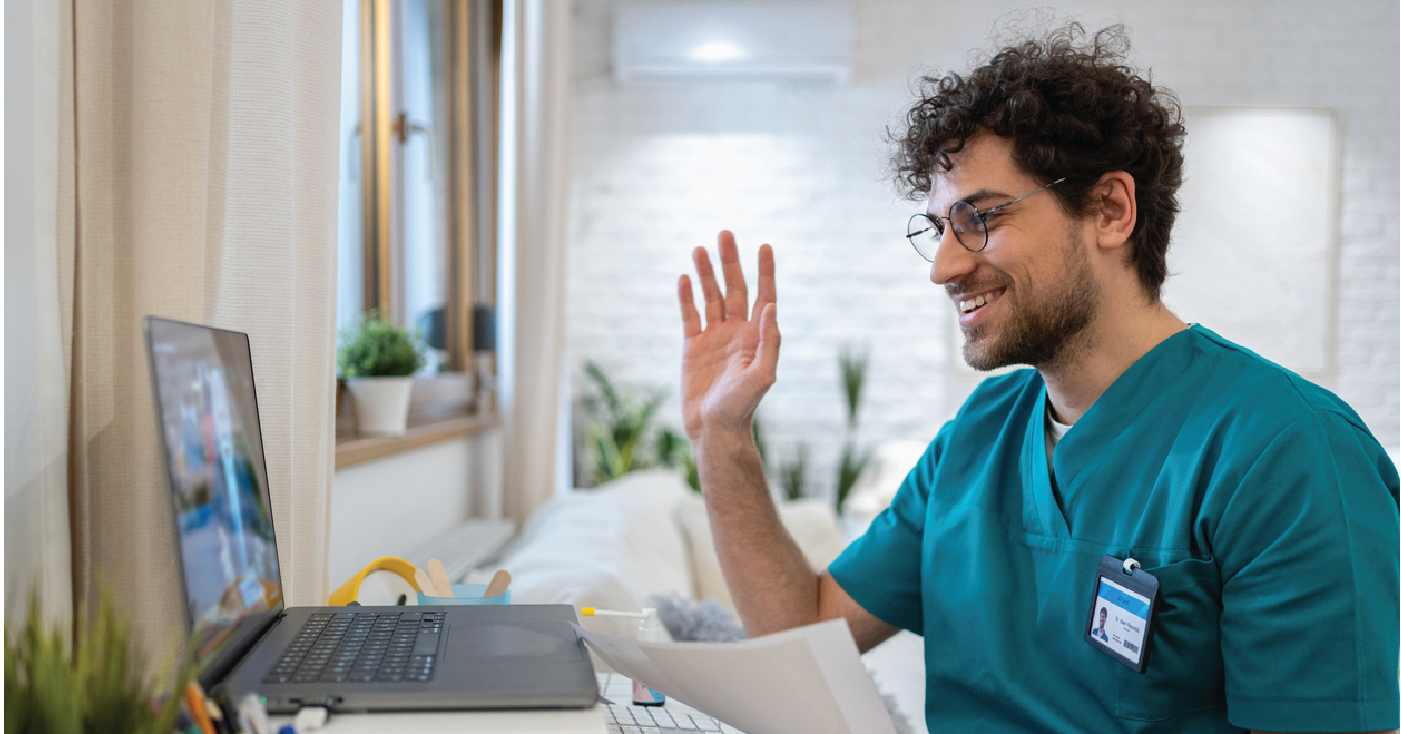 Optimizing telehealth billing for patients - A doctor using a laptop during a telehealth medical appointment with a patient.